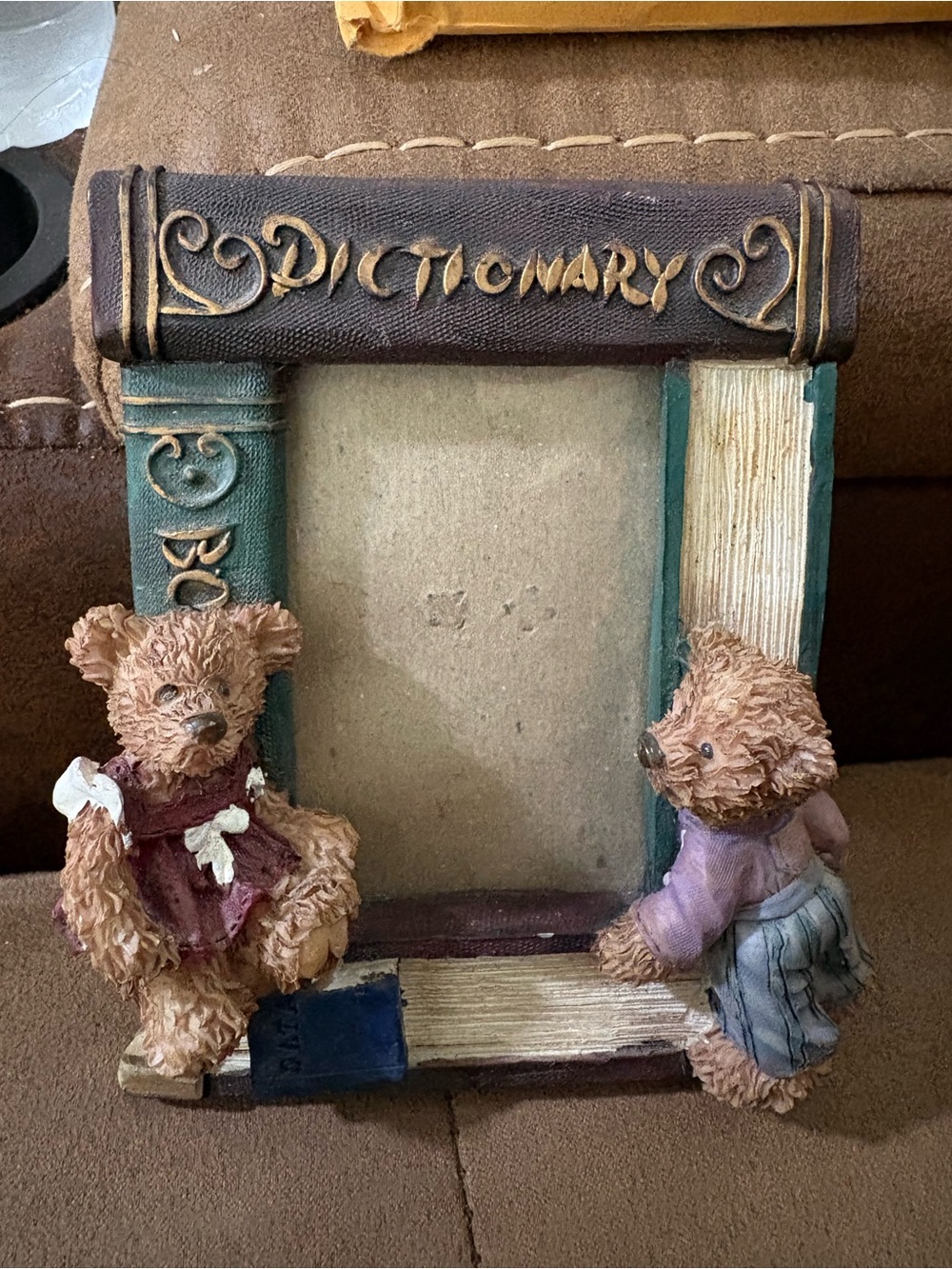 Teddy Bear Book Frame Picture Frame - Brown and Green